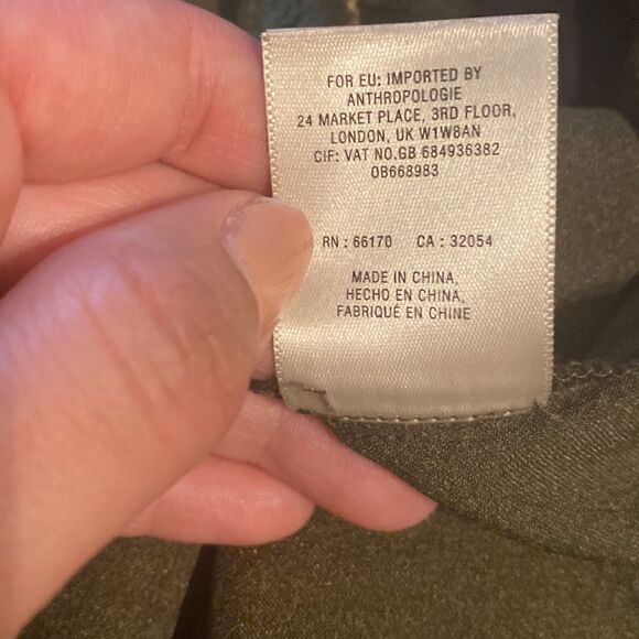 Like New Anthropologie Maeve Olive Green Slip Dress - Picture 7 of 8